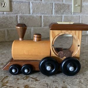 Wooden Train Bank